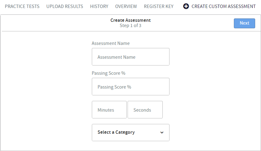 How to create a Custom assessment