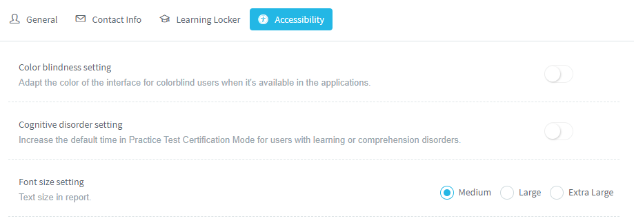 How to configure the accessibility